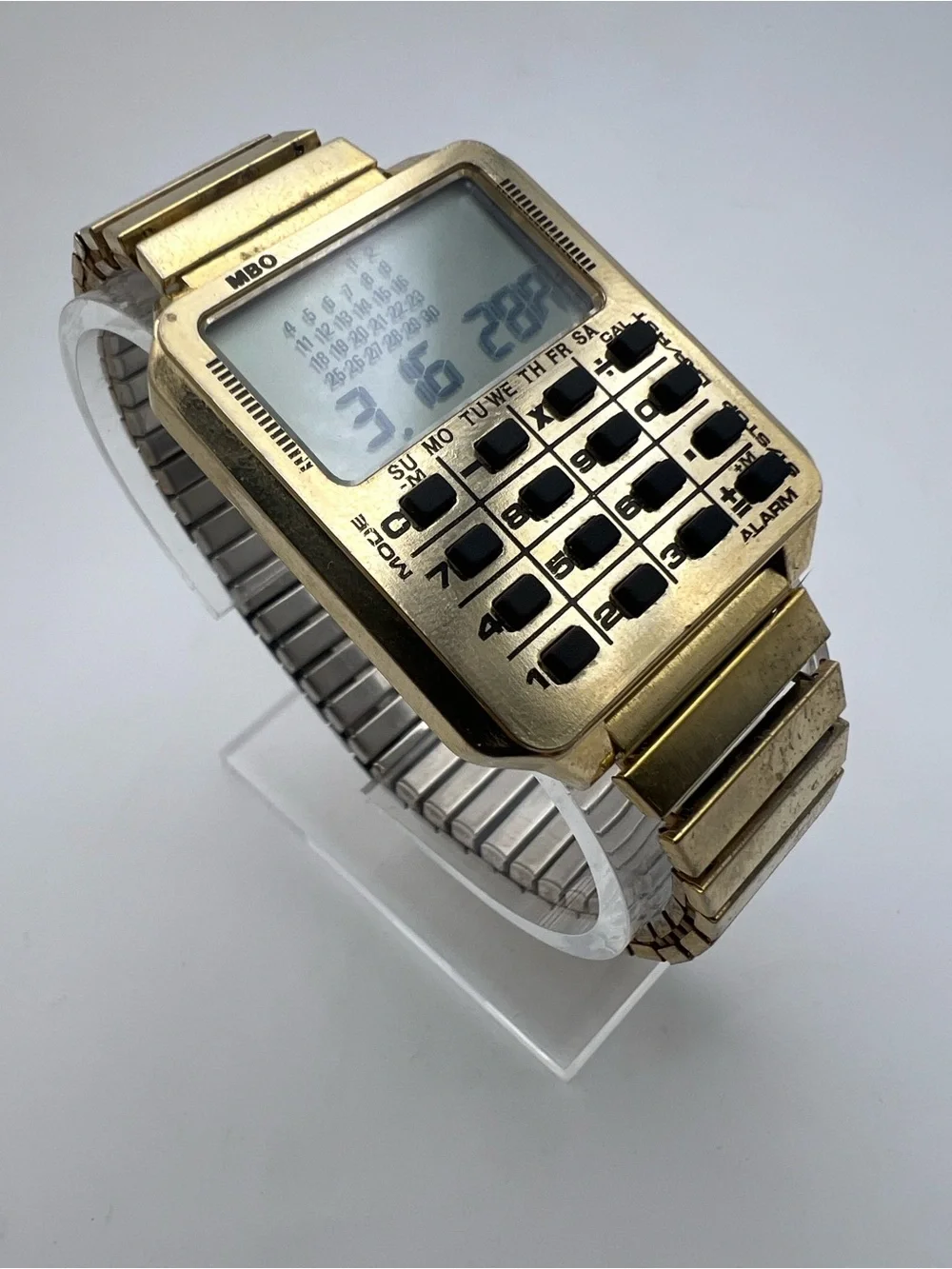 MBO Gold Digital Calculator Watch
